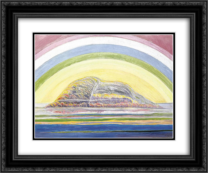 The Island of Blossoming Trees 24x20 Black Ornate Wood Framed Art Print Poster with Double Matting by Trachsel, Albert