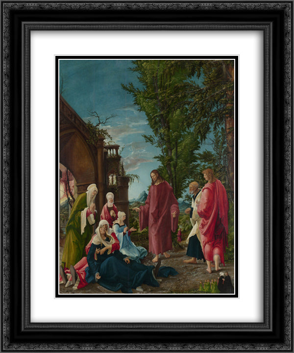 Christ taking Leave of his Mother 20x24 Black Ornate Wood Framed Art Print Poster with Double Matting by Altdorfer, Albrecht