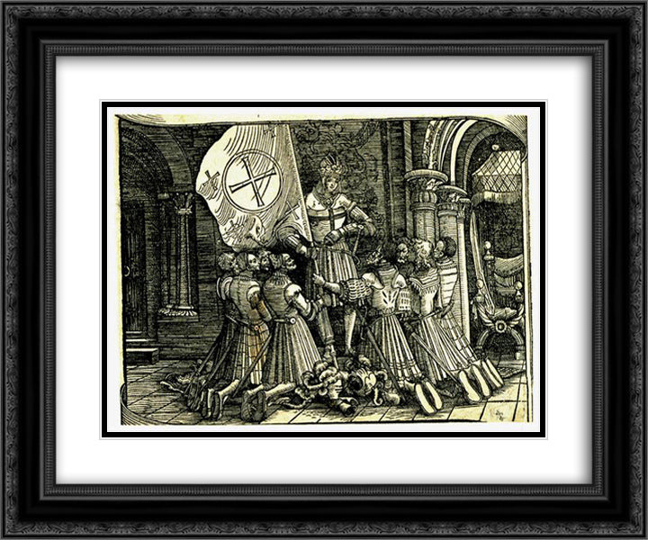 Crusade 24x20 Black Ornate Wood Framed Art Print Poster with Double Matting by Altdorfer, Albrecht