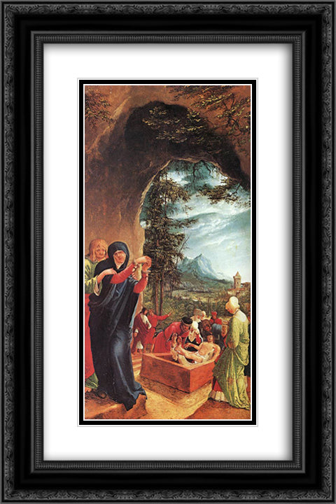 Entombment of Christ 16x24 Black Ornate Wood Framed Art Print Poster with Double Matting by Altdorfer, Albrecht