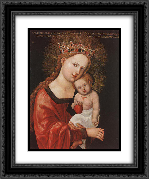 Mary with the Child 20x24 Black Ornate Wood Framed Art Print Poster with Double Matting by Altdorfer, Albrecht