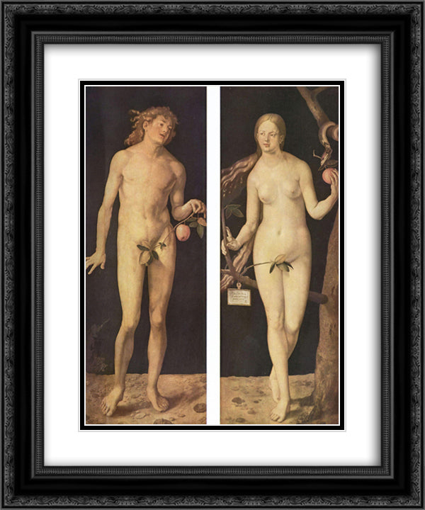 Adam and Eve  20x24 Black Ornate Wood Framed Art Print Poster with Double Matting by Durer, Albrecht