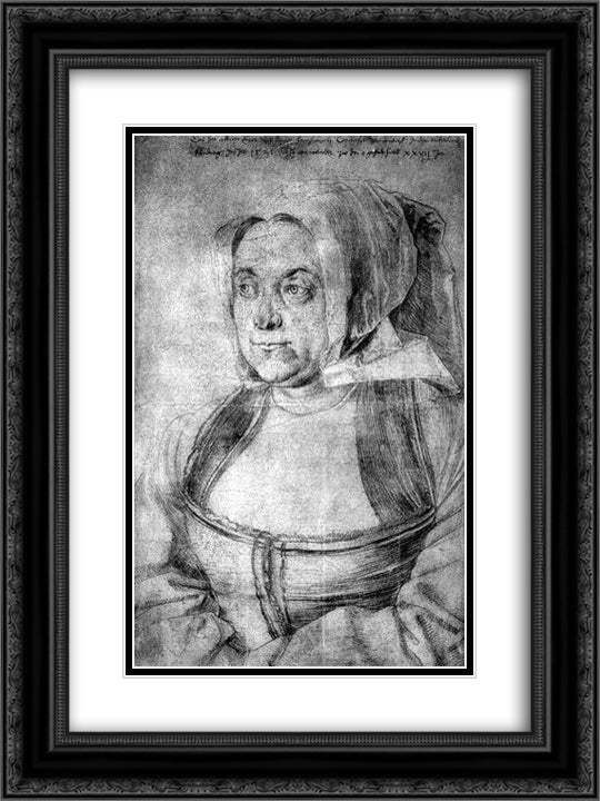 Agnes Durerin in Dutch Tracht 18x24 Black Ornate Wood Framed Art Print Poster with Double Matting by Durer, Albrecht