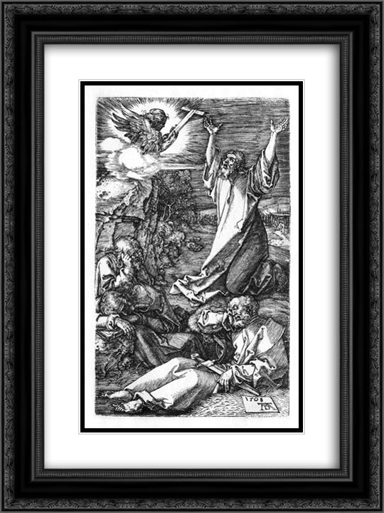 Agony In The Garden 18x24 Black Ornate Wood Framed Art Print Poster with Double Matting by Durer, Albrecht