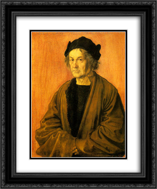 Albrecht Durer's Father 20x24 Black Ornate Wood Framed Art Print Poster with Double Matting by Durer, Albrecht
