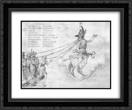 Allegory of eloquence 24x20 Black Ornate Wood Framed Art Print Poster with Double Matting by Durer, Albrecht