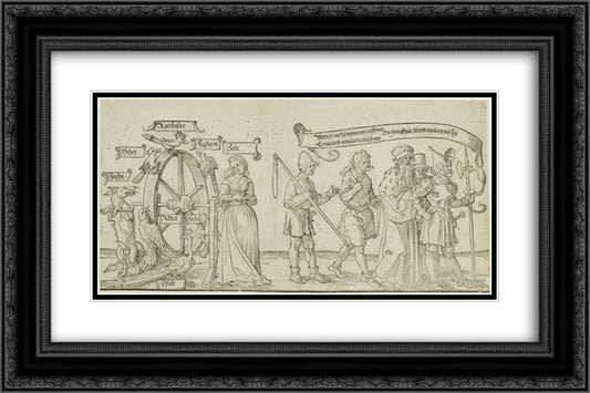 Allegory on Social Injustice 24x16 Black Ornate Wood Framed Art Print Poster with Double Matting by Durer, Albrecht