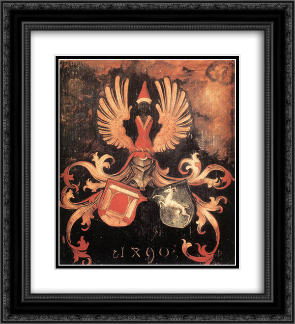 Alliance Coat of Arms 20x22 Black Ornate Wood Framed Art Print Poster with Double Matting by Durer, Albrecht
