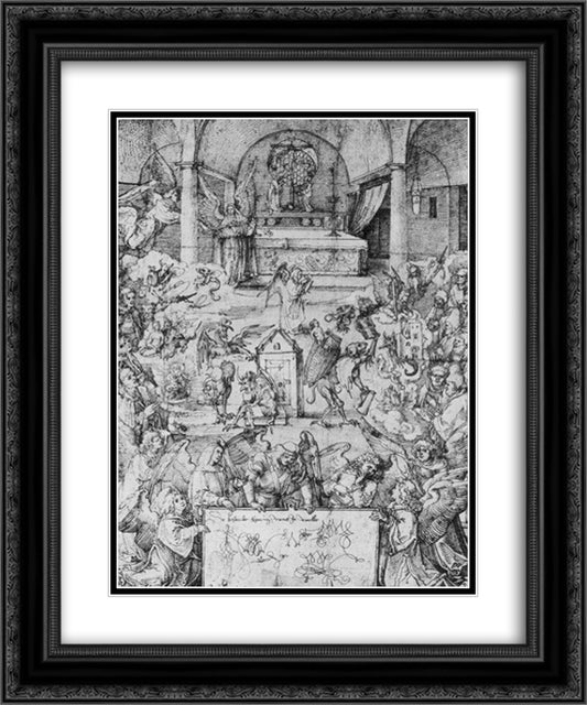Angel Fair 20x24 Black Ornate Wood Framed Art Print Poster with Double Matting by Durer, Albrecht