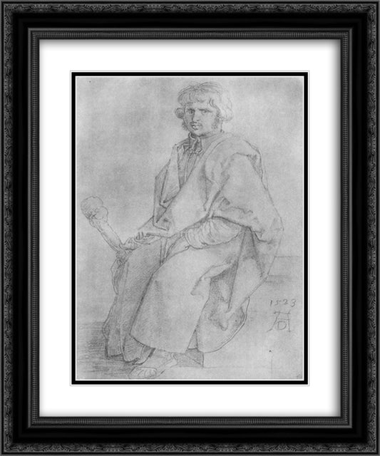 Apostle Judas Thaddeus 20x24 Black Ornate Wood Framed Art Print Poster with Double Matting by Durer, Albrecht