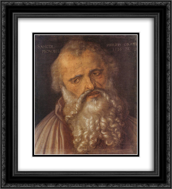 Apostle Philip  20x22 Black Ornate Wood Framed Art Print Poster with Double Matting by Durer, Albrecht