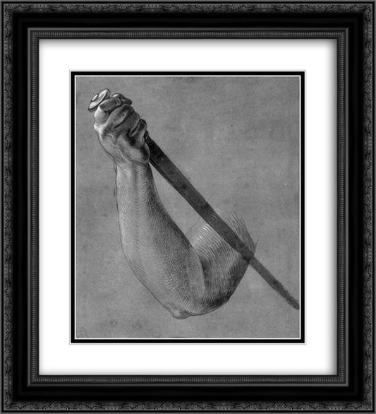 Arm of Lucretia 20x22 Black Ornate Wood Framed Art Print Poster with Double Matting by Durer, Albrecht