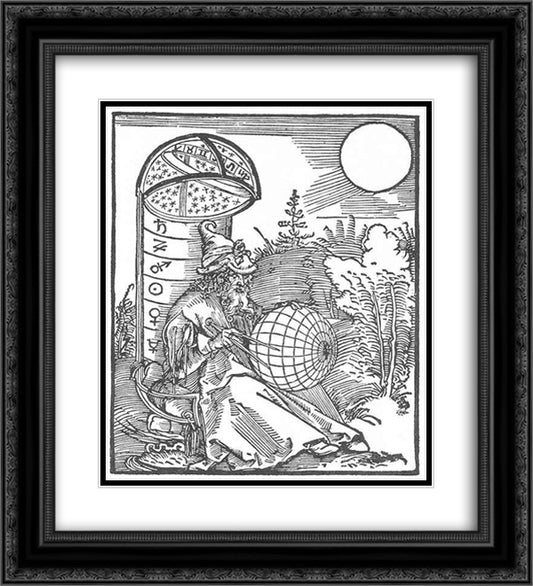 Astronomer 20x22 Black Ornate Wood Framed Art Print Poster with Double Matting by Durer, Albrecht