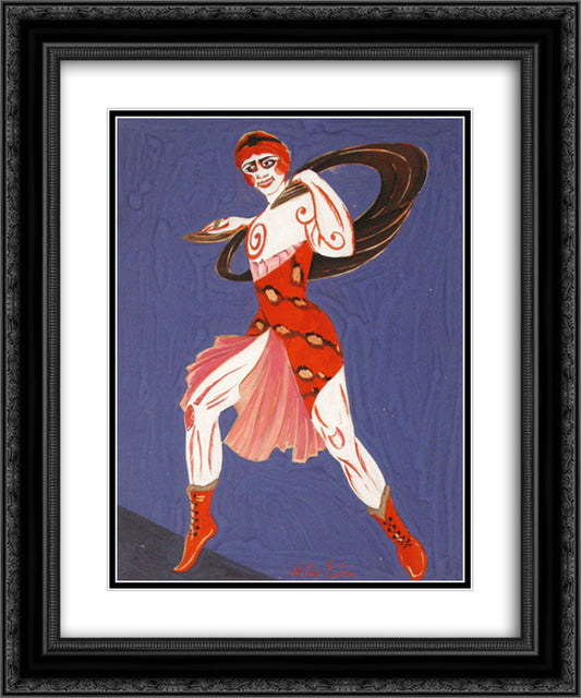 Costume design for theatre Moscow 20x24 Black Ornate Wood Framed Art Print Poster with Double Matting by Ekster, Aleksandra