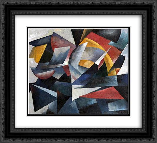 Futuristic composition 22x20 Black Ornate Wood Framed Art Print Poster with Double Matting by Ekster, Aleksandra