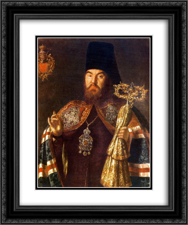 Archbishop Sylvester Kuliabka 20x24 Black Ornate Wood Framed Art Print Poster with Double Matting by Antropov, Aleksey