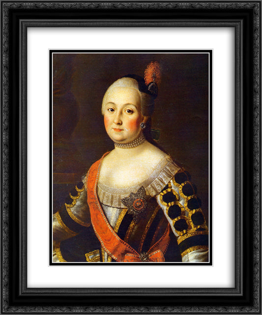 Countess Anna Vorontsova 20x24 Black Ornate Wood Framed Art Print Poster with Double Matting by Antropov, Aleksey