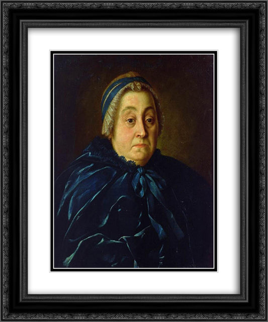 Portrait of Anna Vasiliyevna Buturlina 20x24 Black Ornate Wood Framed Art Print Poster with Double Matting by Antropov, Aleksey