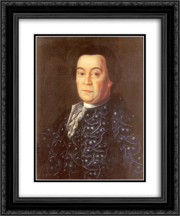 Portrait of Brigadier Michael Dmitrievich Buturlin 20x24 Black Ornate Wood Framed Art Print Poster with Double Matting by Antropov, Aleksey