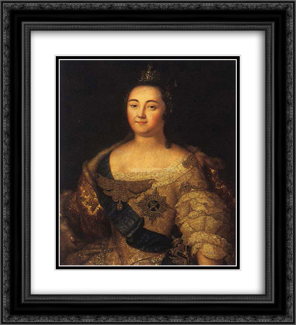 Portrait of Elizabeth of Russia 20x22 Black Ornate Wood Framed Art Print Poster with Double Matting by Antropov, Aleksey