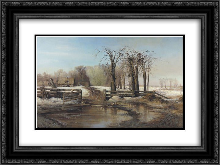 A spring day 24x18 Black Ornate Wood Framed Art Print Poster with Double Matting by Savrasov, Aleksey