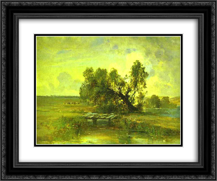 After a Thunderstorm 24x20 Black Ornate Wood Framed Art Print Poster with Double Matting by Savrasov, Aleksey