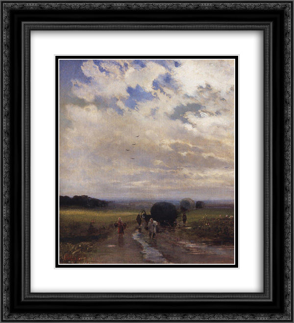 After the rain 20x22 Black Ornate Wood Framed Art Print Poster with Double Matting by Savrasov, Aleksey