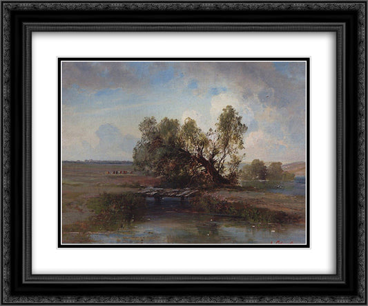 After the storm 24x20 Black Ornate Wood Framed Art Print Poster with Double Matting by Savrasov, Aleksey