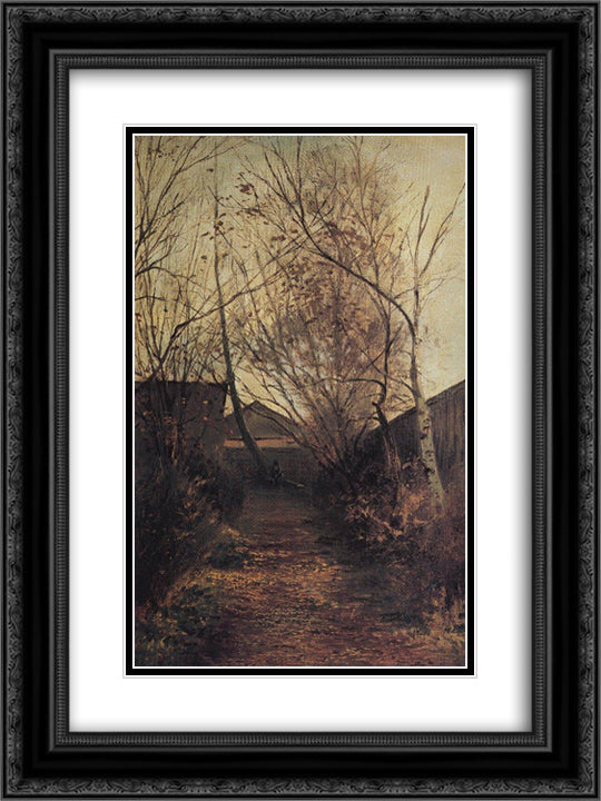 Alley 18x24 Black Ornate Wood Framed Art Print Poster with Double Matting by Savrasov, Aleksey