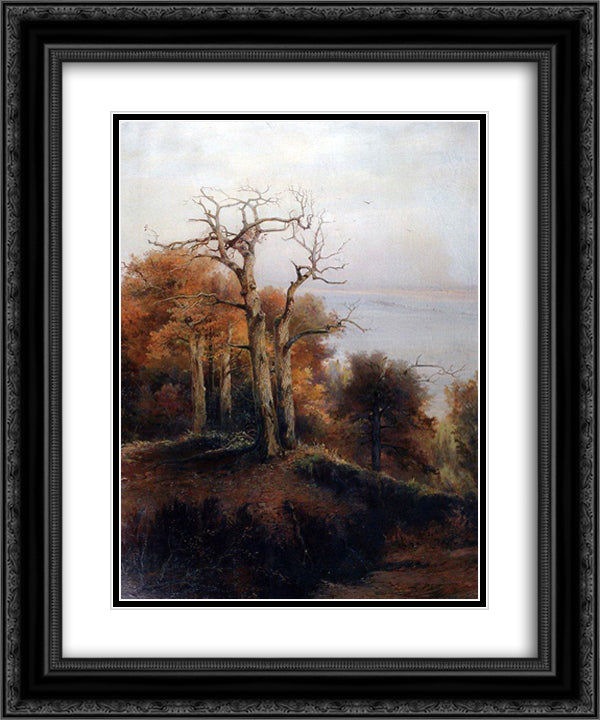 Autumn forest. Kuntsevo (Damn place) 20x24 Black Ornate Wood Framed Art Print Poster with Double Matting by Savrasov, Aleksey