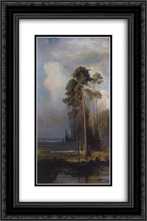 Autumn. Sokolniki 16x24 Black Ornate Wood Framed Art Print Poster with Double Matting by Savrasov, Aleksey