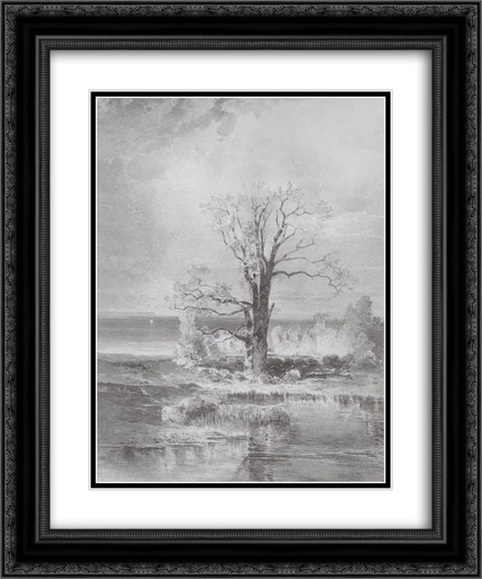 Autumn Landscape 20x24 Black Ornate Wood Framed Art Print Poster with Double Matting by Savrasov, Aleksey