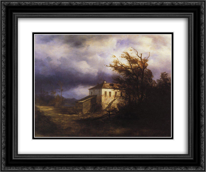 Before the Storm 24x20 Black Ornate Wood Framed Art Print Poster with Double Matting by Savrasov, Aleksey