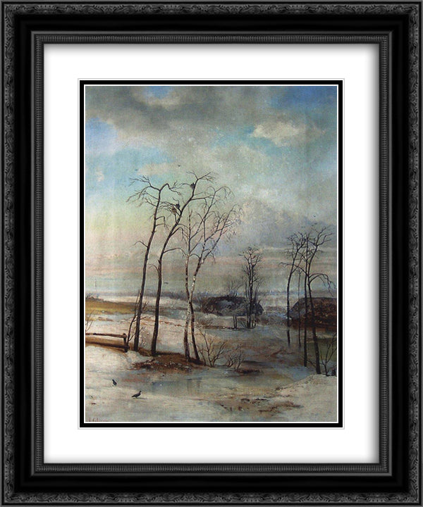 Breath of spring 20x24 Black Ornate Wood Framed Art Print Poster with Double Matting by Savrasov, Aleksey