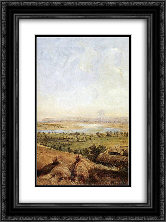 Compressed field 18x24 Black Ornate Wood Framed Art Print Poster with Double Matting by Savrasov, Aleksey