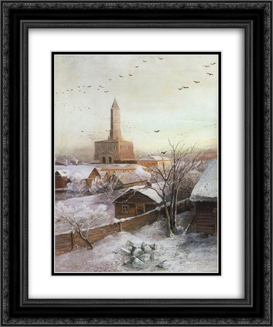 Early Spring. Flood 20x24 Black Ornate Wood Framed Art Print Poster with Double Matting by Savrasov, Aleksey