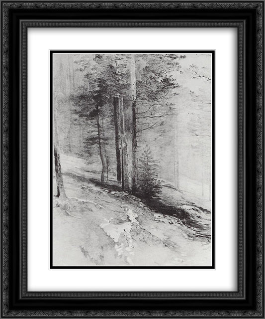 Forest 20x24 Black Ornate Wood Framed Art Print Poster with Double Matting by Savrasov, Aleksey