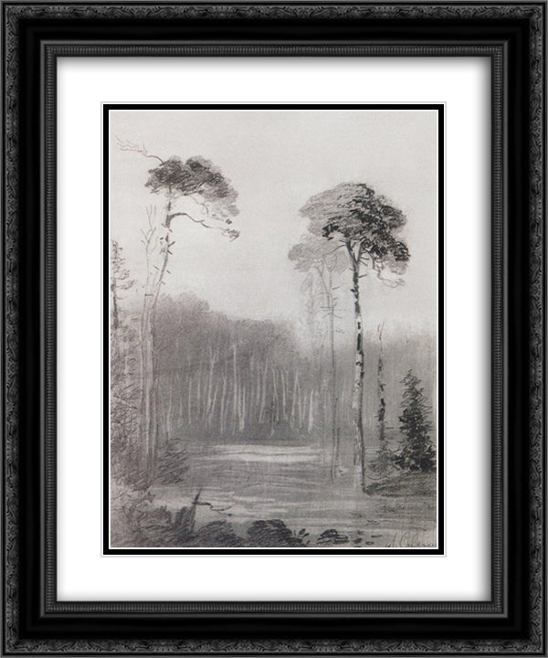 Landscape 20x24 Black Ornate Wood Framed Art Print Poster with Double Matting by Savrasov, Aleksey