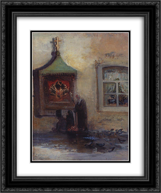 Near icon 20x24 Black Ornate Wood Framed Art Print Poster with Double Matting by Savrasov, Aleksey