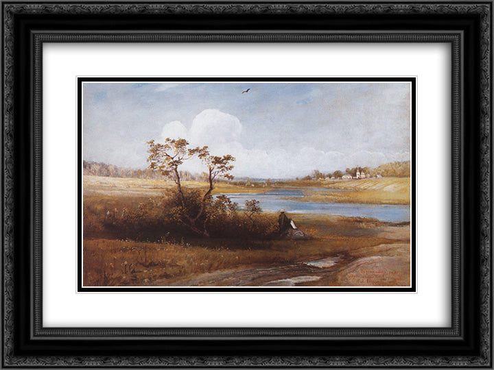 Near the village of St Michael Pskov province 24x18 Black Ornate Wood Framed Art Print Poster with Double Matting by Savrasov, Aleksey