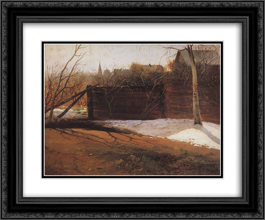 Spring 24x20 Black Ornate Wood Framed Art Print Poster with Double Matting by Savrasov, Aleksey