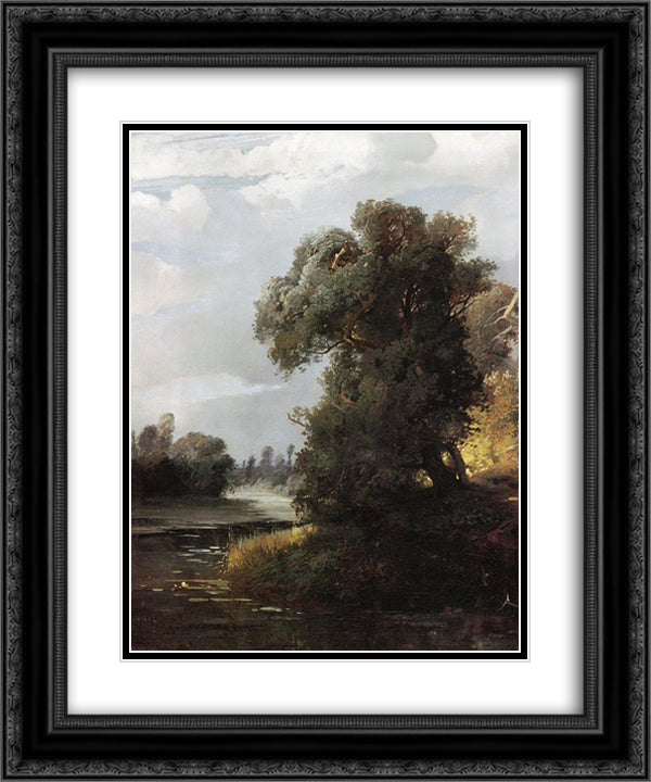 Summer Day 20x24 Black Ornate Wood Framed Art Print Poster with Double Matting by Savrasov, Aleksey