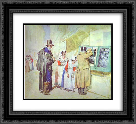 A Bridegroom Buying a Ring for His Fiancee 22x20 Black Ornate Wood Framed Art Print Poster with Double Matting by Ivanov, Alexander
