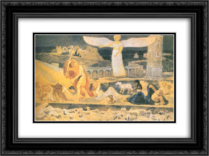 Adoration of the shepherds 24x18 Black Ornate Wood Framed Art Print Poster with Double Matting by Ivanov, Alexander