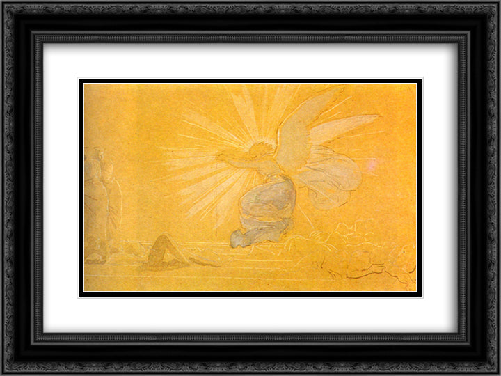 Angel rolled the stone from the tomb 24x18 Black Ornate Wood Framed Art Print Poster with Double Matting by Ivanov, Alexander