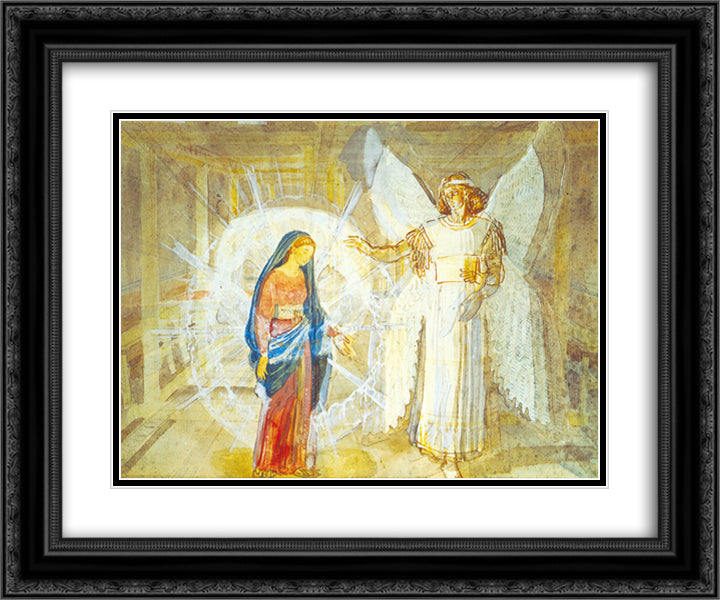 Annunciation 24x20 Black Ornate Wood Framed Art Print Poster with Double Matting by Ivanov, Alexander