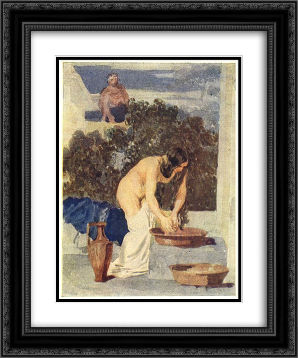 Bathsheba 20x24 Black Ornate Wood Framed Art Print Poster with Double Matting by Ivanov, Alexander