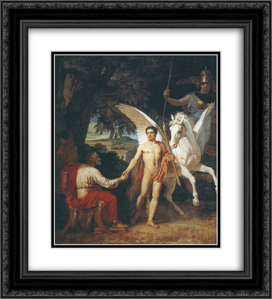 Bellerophon is sent to the campaign against the Chimera 20x22 Black Ornate Wood Framed Art Print Poster with Double Matting by Ivanov, Alexander