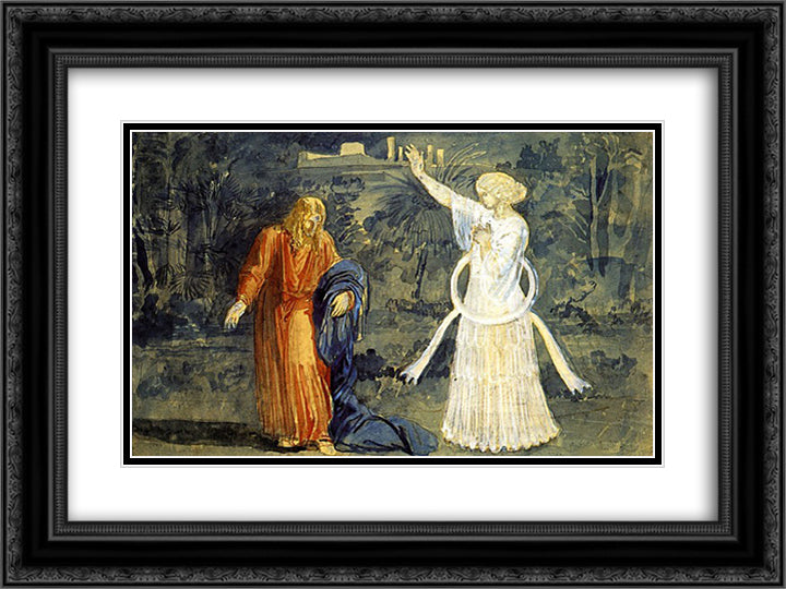 Christ in Gethsemane. The Angel. 24x18 Black Ornate Wood Framed Art Print Poster with Double Matting by Ivanov, Alexander