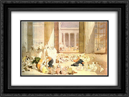 Christ's sermon in the temple 24x18 Black Ornate Wood Framed Art Print Poster with Double Matting by Ivanov, Alexander